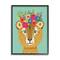 Stupell Industries Floral Crown Cheetah Spotted Fur Playful Animal in Black Frame Wall Art
